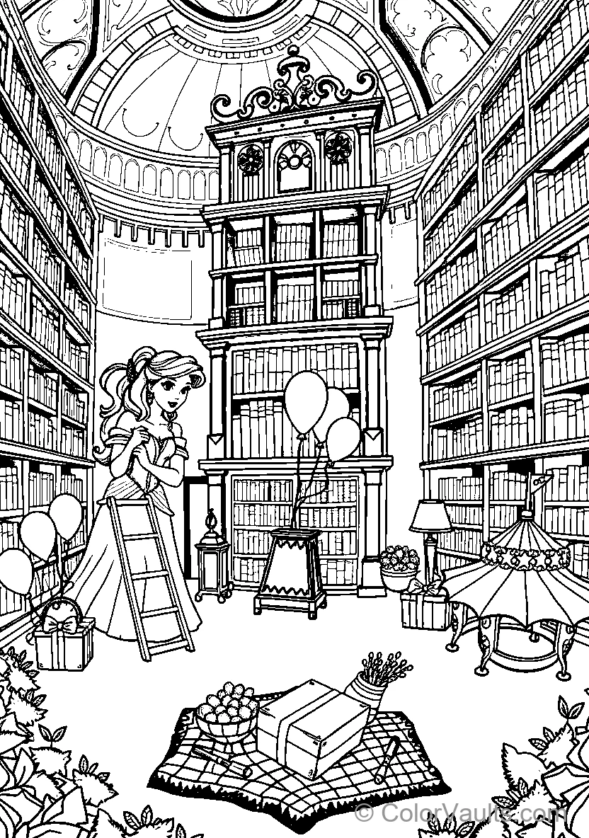 Disney Princesses In Library