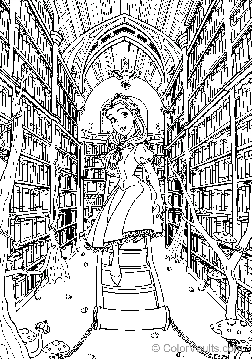 Disney Princesses In An Enchanted Library 1