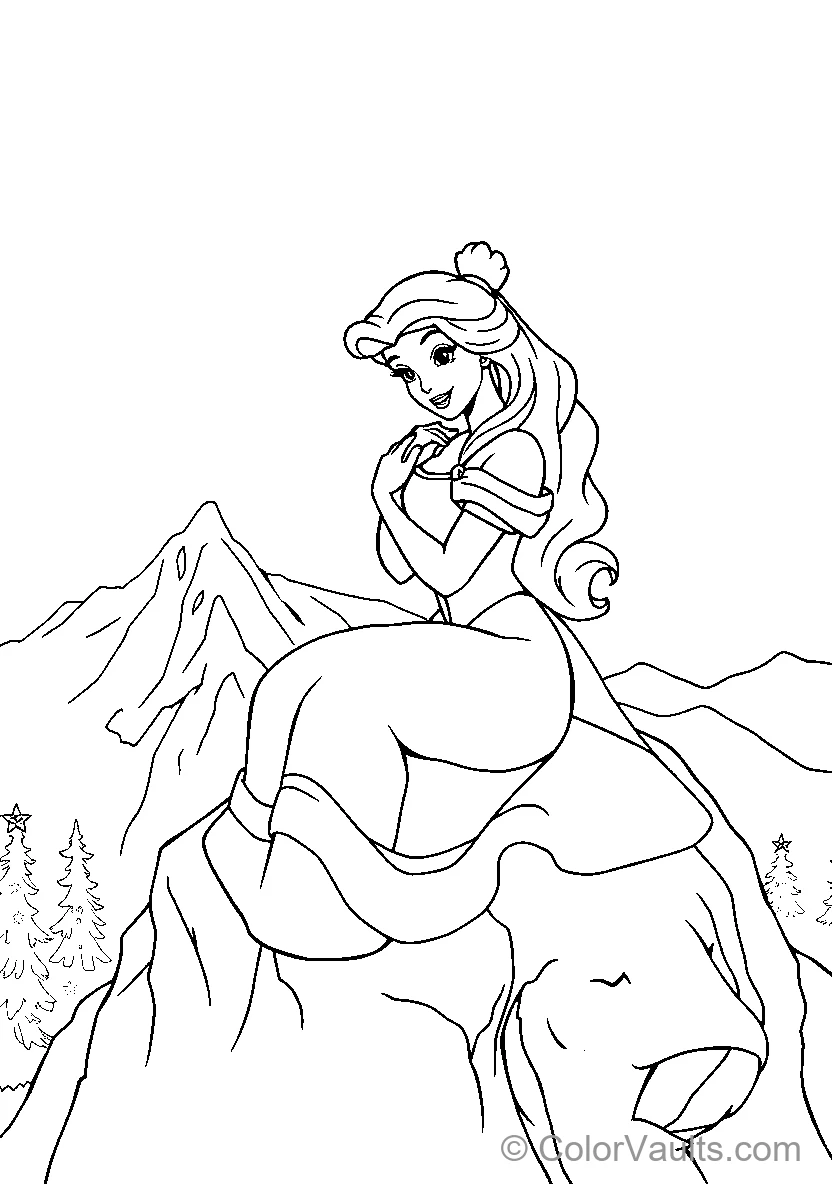Elsa Sits Atop Mountainous Landscape