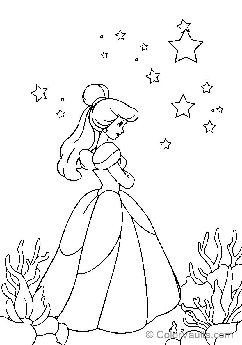 Cinderella coloring page 3