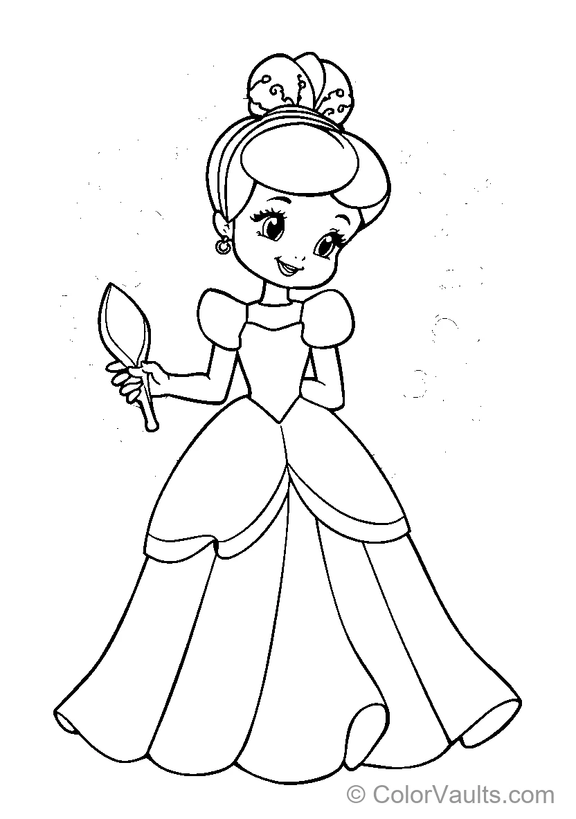 Cinderella In Her Ball Gown With A Mirror