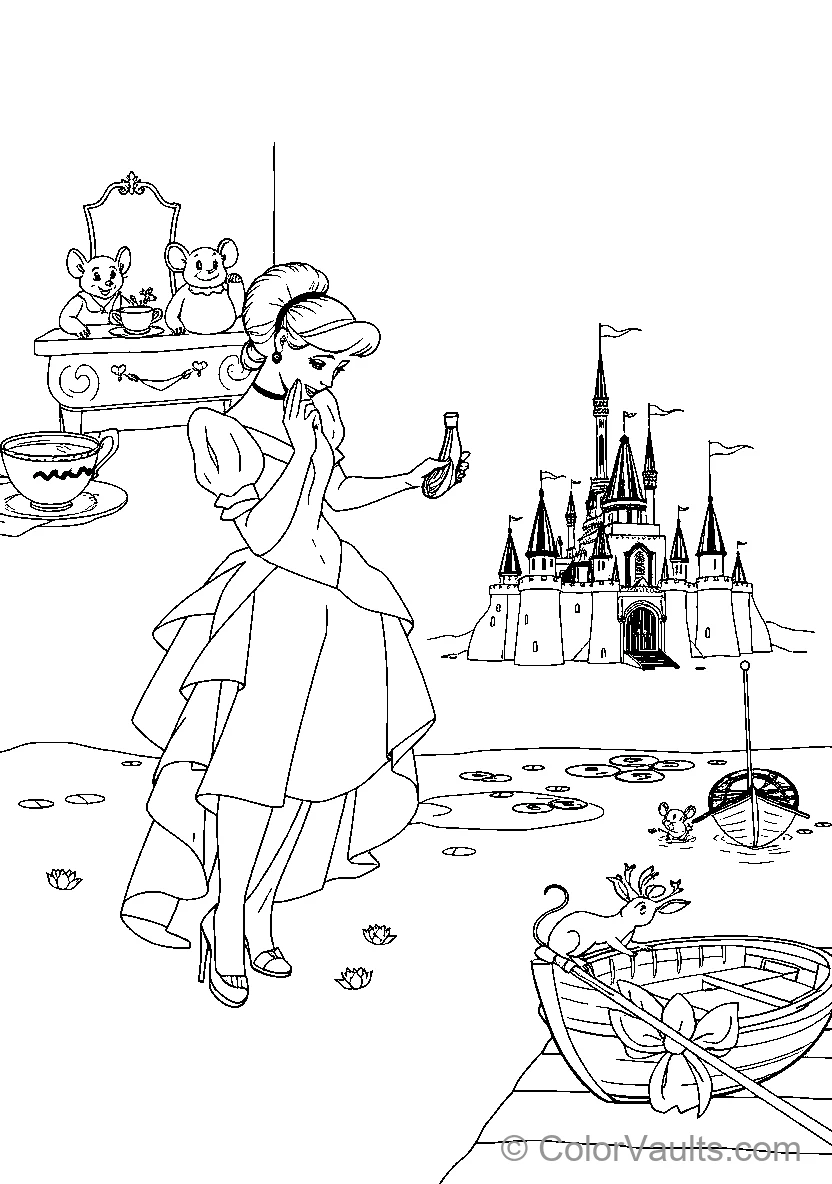 Disney Princesses and Castle