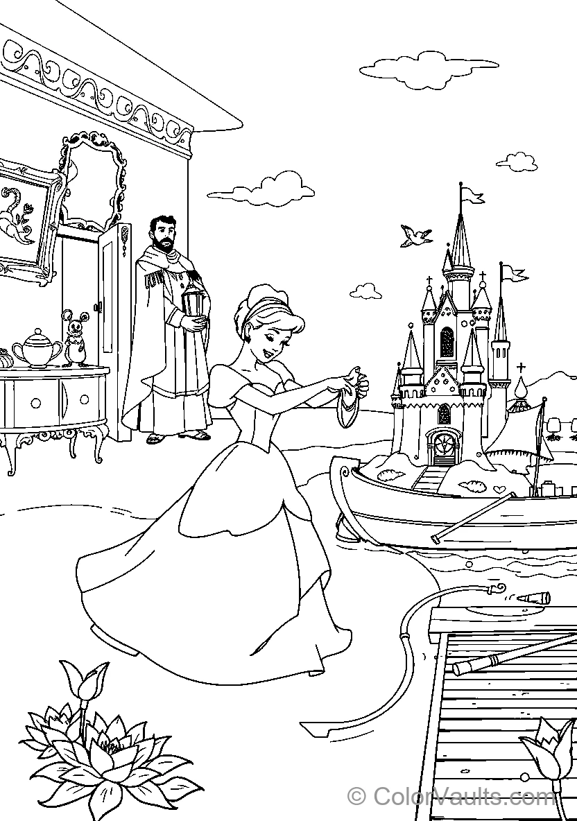 Disney Princesses and Castle Scene