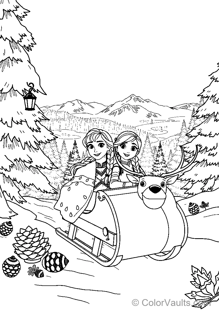 Elsa et Anna On A Sleigh Ride