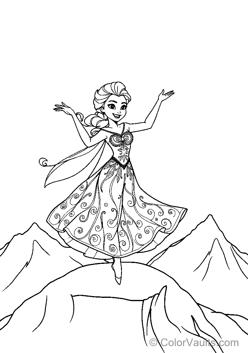 Elsa On A Mountain Peak