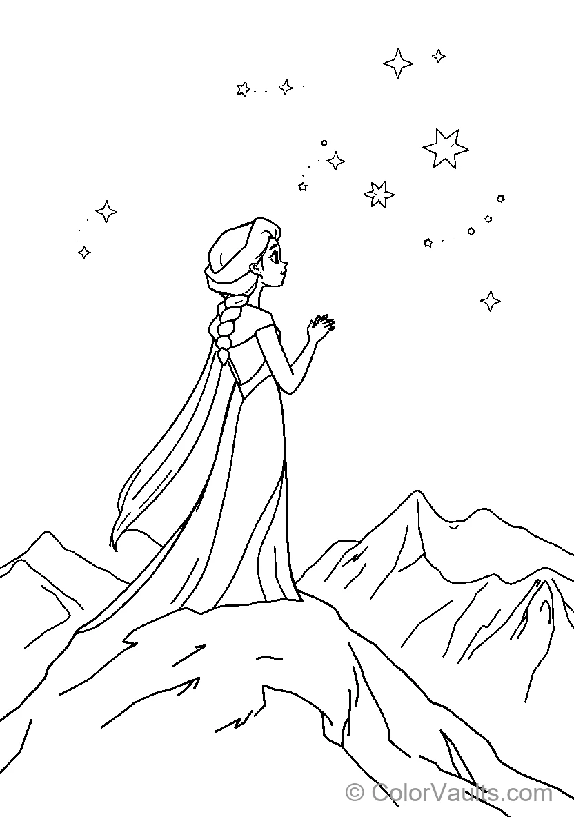 Elsa On Mountain Peak