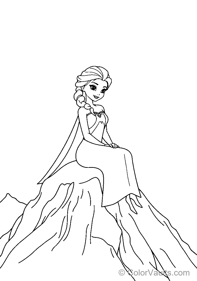 Elsa Sits On A Mountain