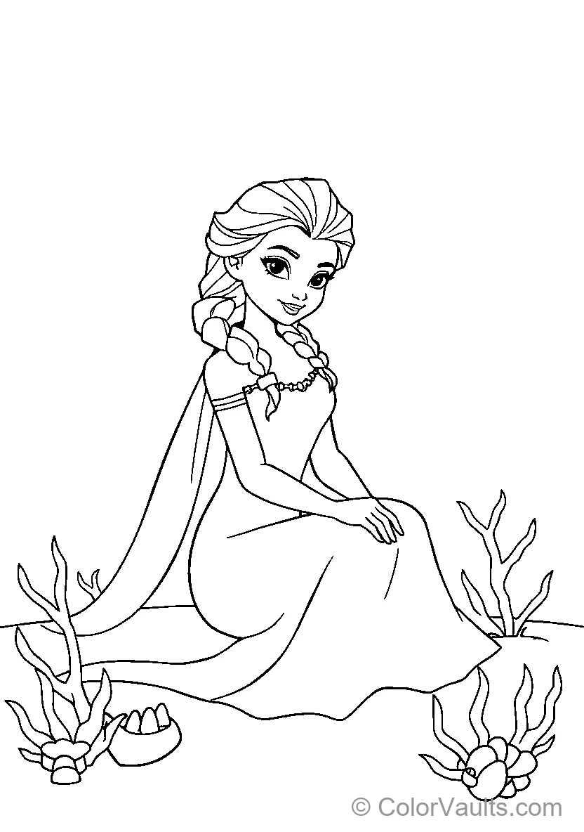 Elsa Sitting Underwater