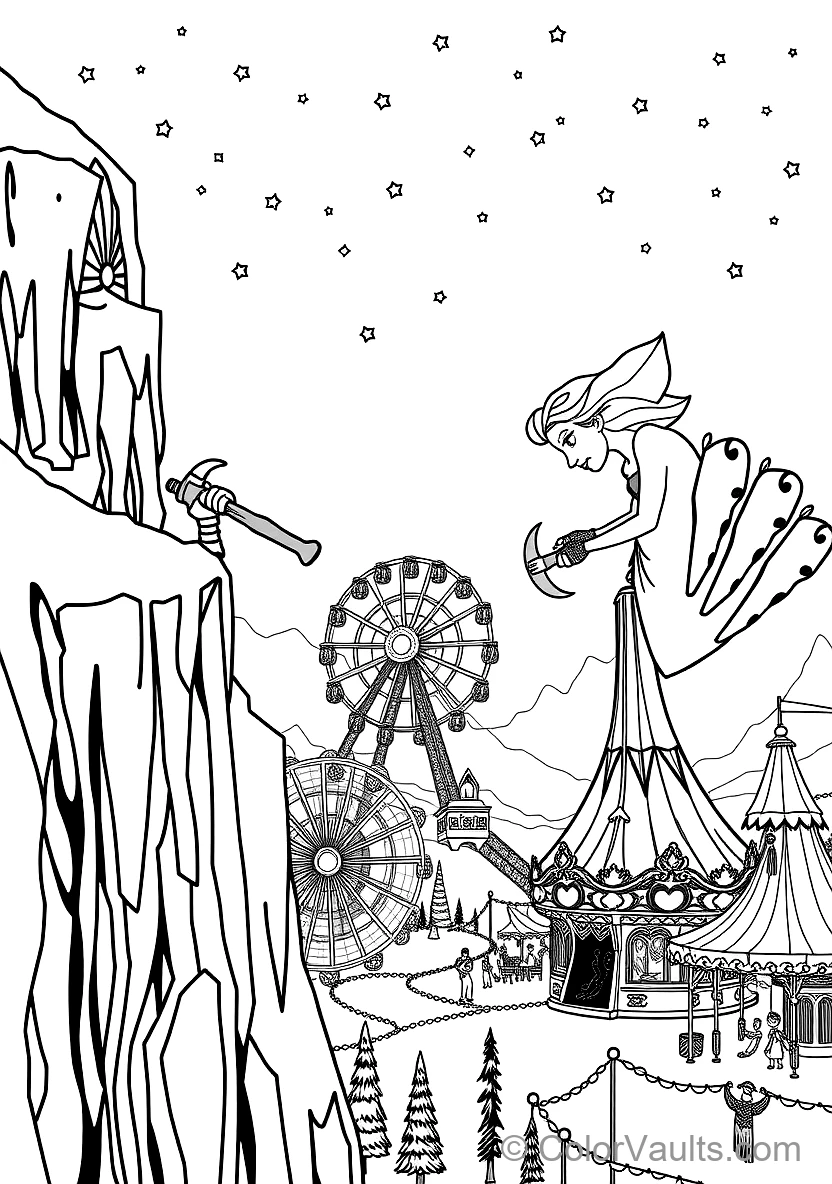 Anna Climbing the Icy Mountain Cliff Using Pickaxes (Scene 7)