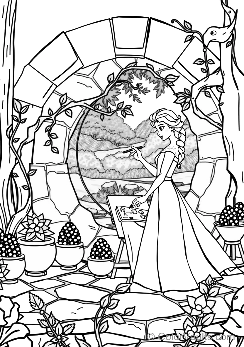 Elsa in Her Fifth Spirit White Flowing Gown