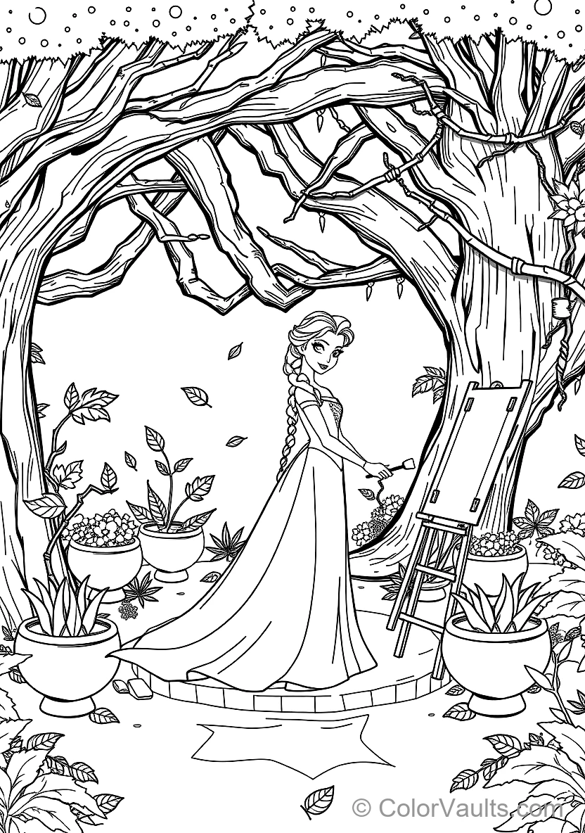Elsa in Her Fifth Spirit White Flowing Gown (Scene 3)