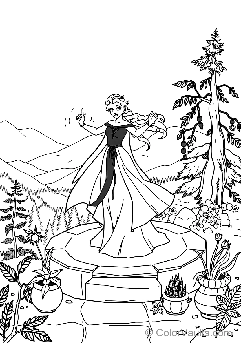 Elsa in Her Fifth Spirit White Flowing Gown (Scene 7)