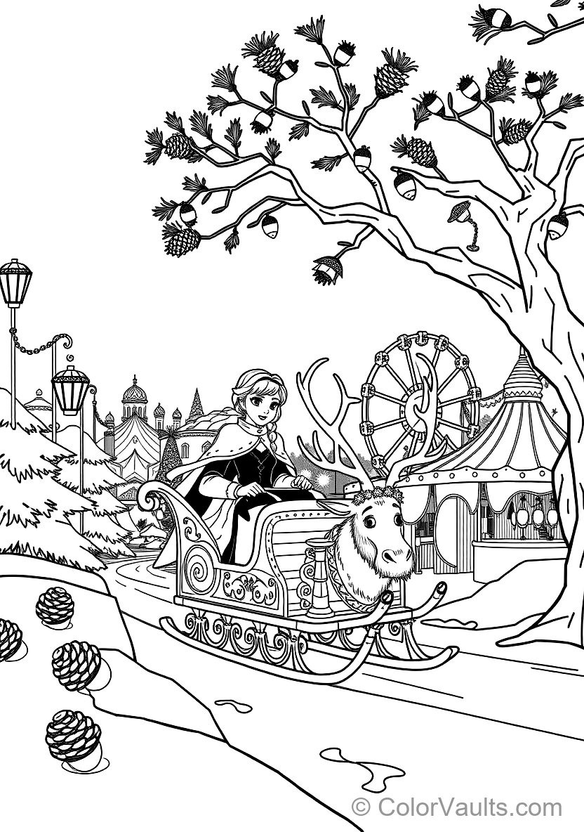 Anna und Kristoff Riding in Sven the Reindeer Wooden
