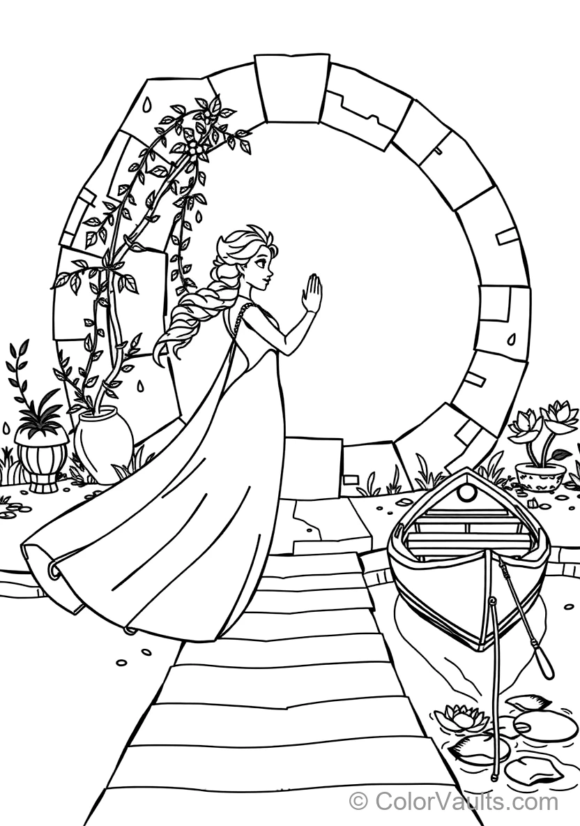 Elsa in Her Fifth Spirit White Flowing Gown (Scene 9)