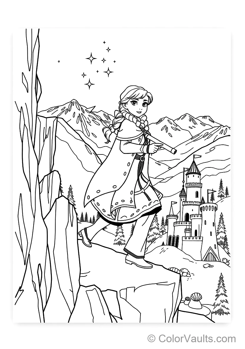 Anna Climbing the Icy Mountain Cliff Using Pickaxes (Scene 19)