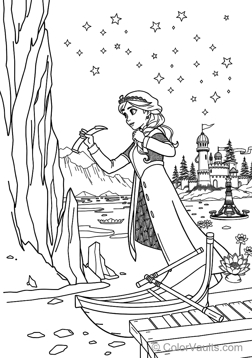 Anna Climbing the Icy Mountain Cliff Using Pickaxes (Scene 21)
