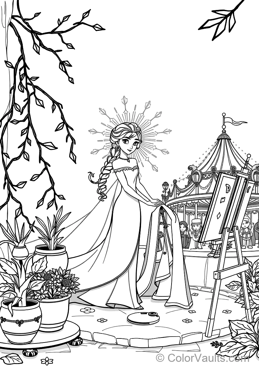 Elsa in Her Fifth Spirit White Flowing Gown (Scene 15)