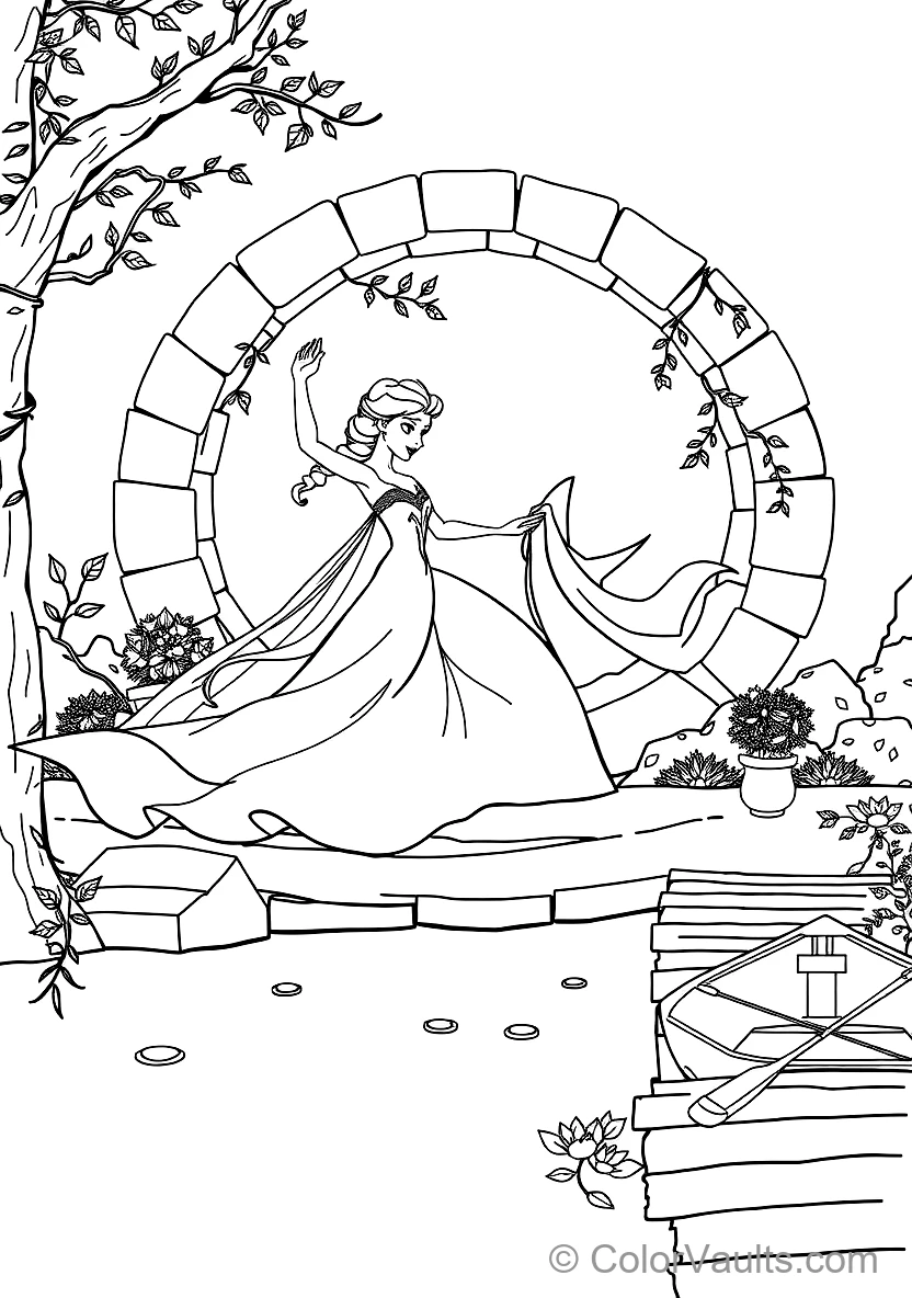 Elsa in Her Fifth Spirit White Flowing Gown (Scene 17)