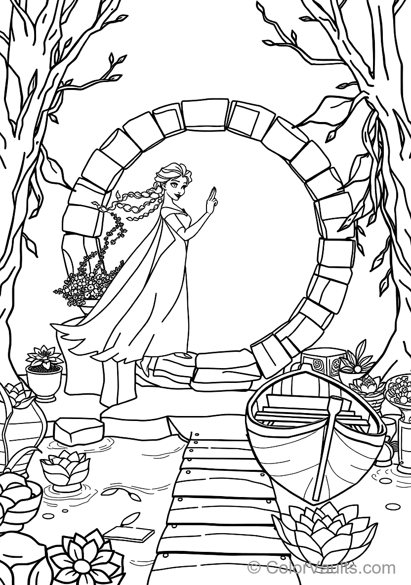 Elsa in Her Fifth Spirit White Flowing Gown (Scene 19)
