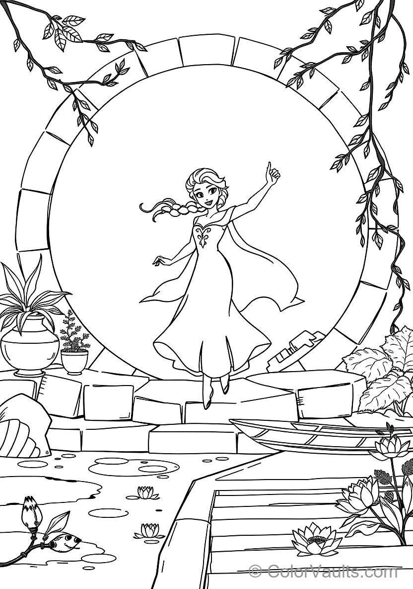 Elsa in Her Fifth Spirit White Flowing Gown (Scene 25)