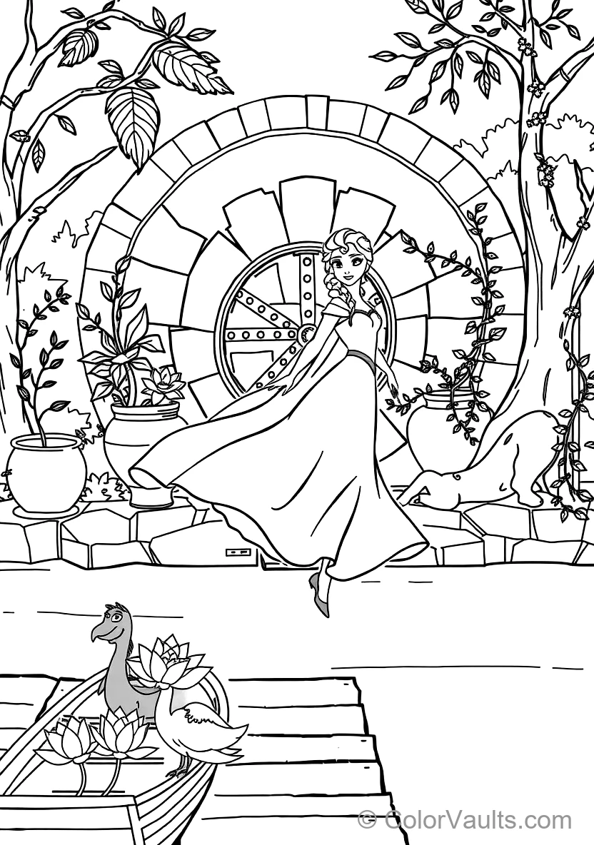 Elsa in Her Fifth Spirit White Flowing Gown (Scene 27)