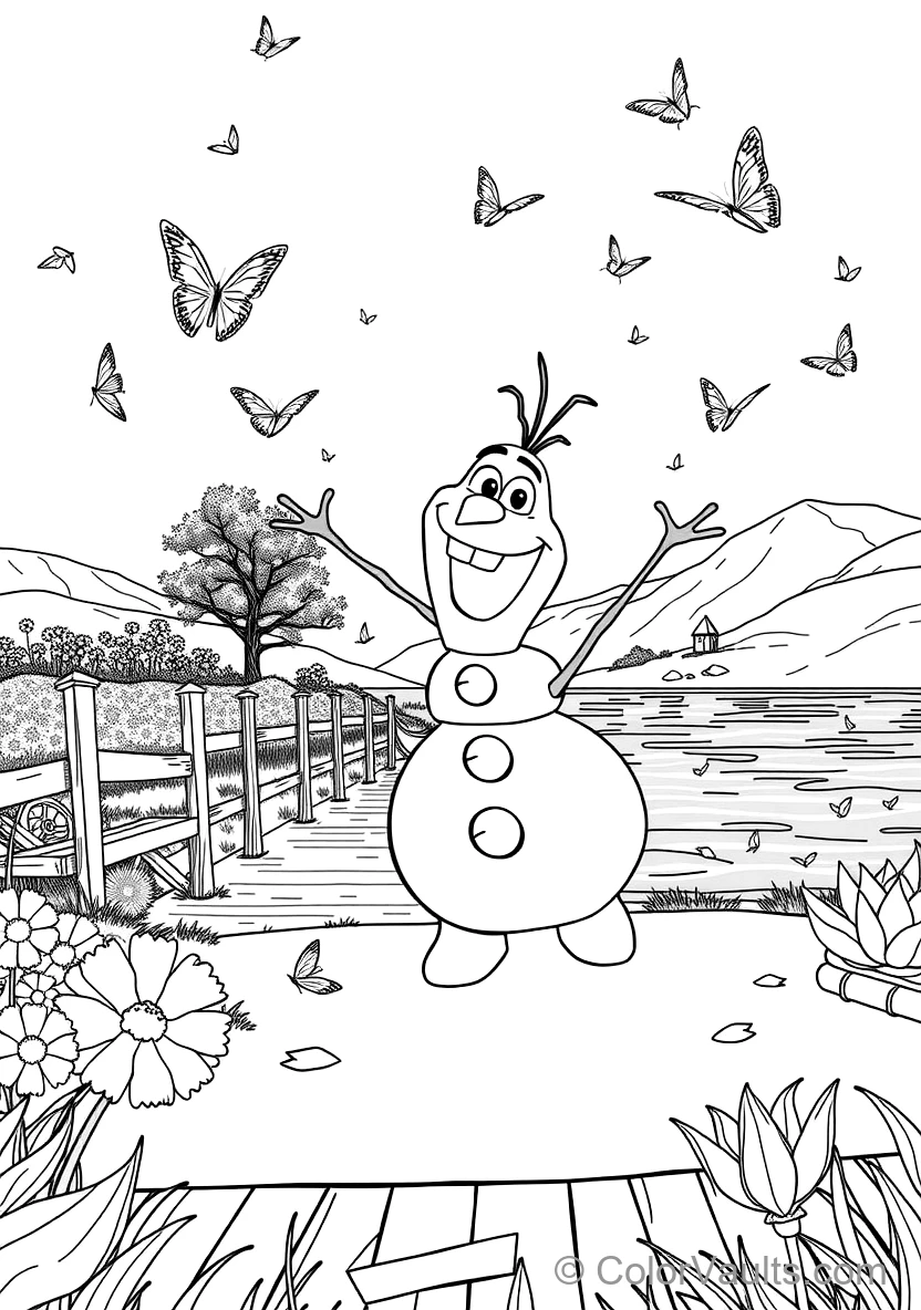 Olaf the Snowman Dancing Happily mit Singing Birds (Scene 14)