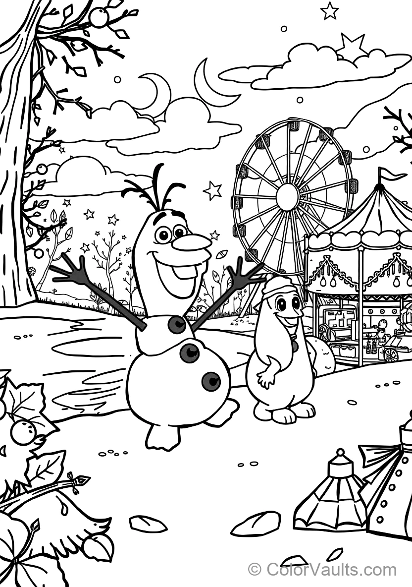 Olaf et the Mignon Fire Salamander Bruni Playing (Scene 30)