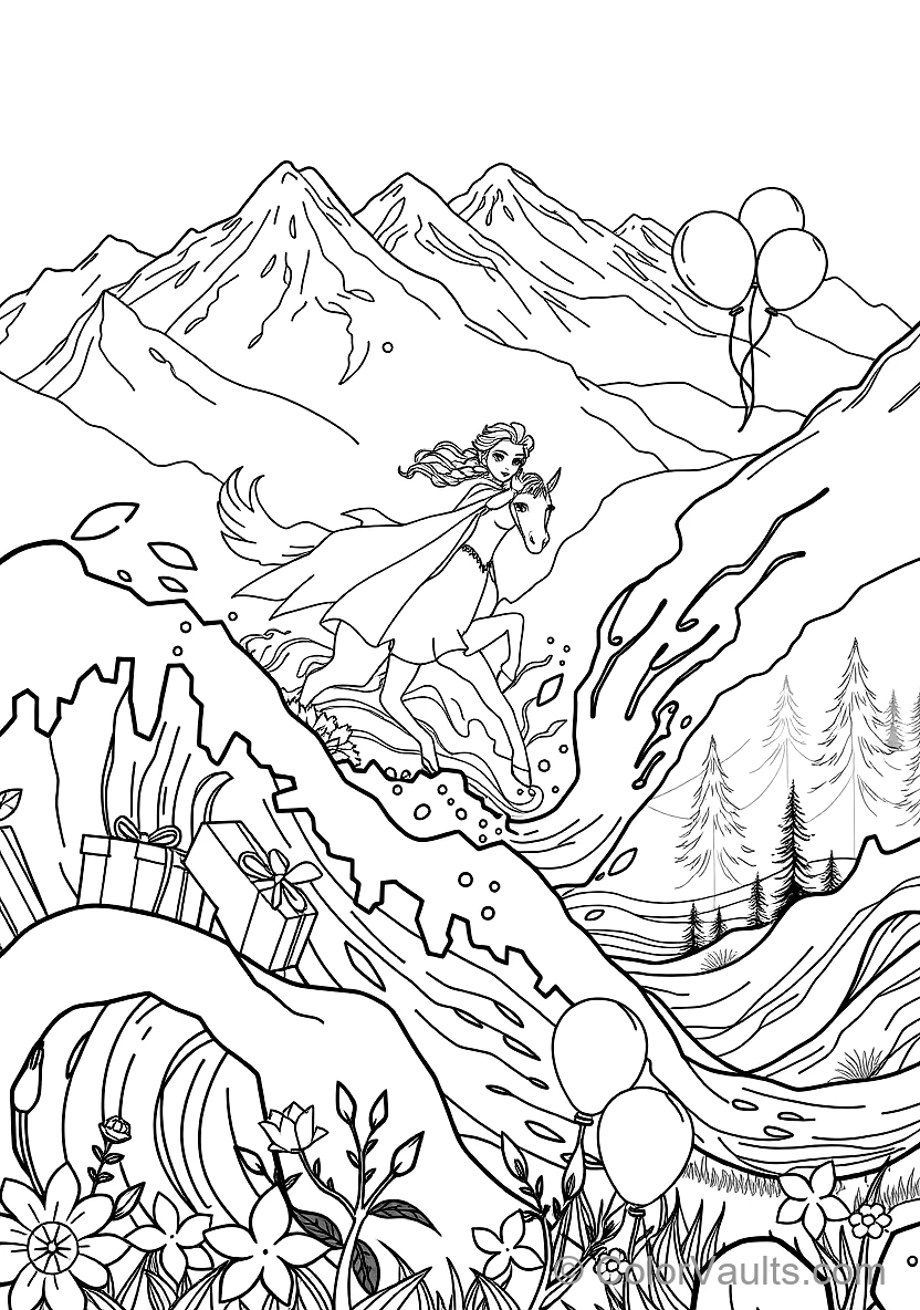 Elsa et the Mythical Water Spirit Nokk Galloping (Scene 34)