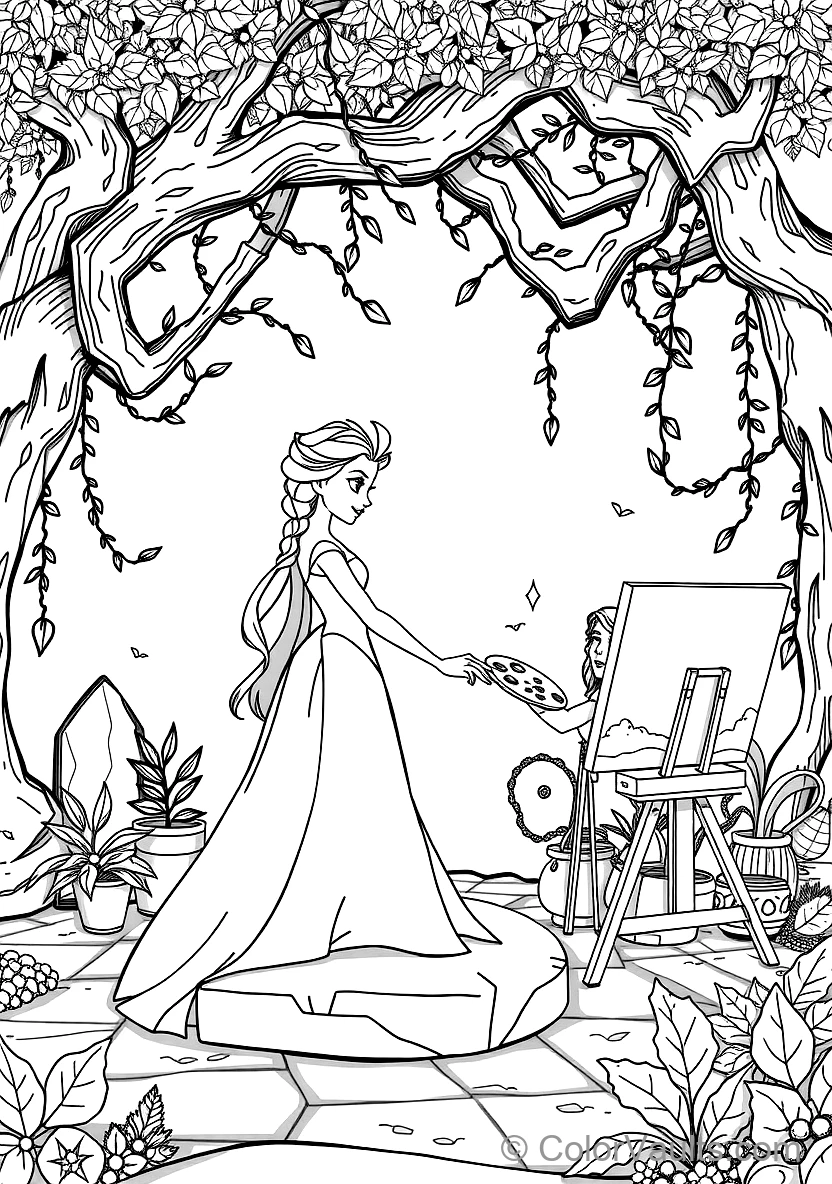 Elsa in Her Fifth Spirit White Flowing Gown (Scene 37)