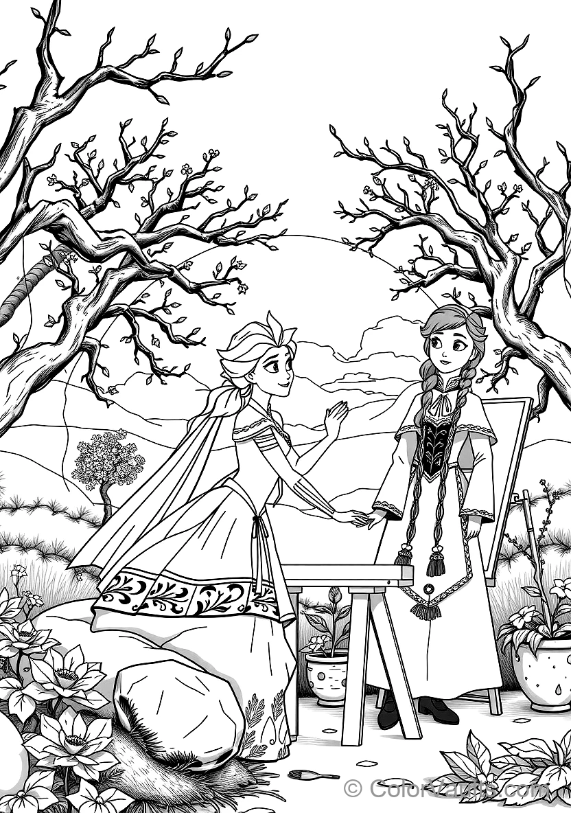 Elsa in Her Fifth Spirit White Flowing Gown (Scene 39)