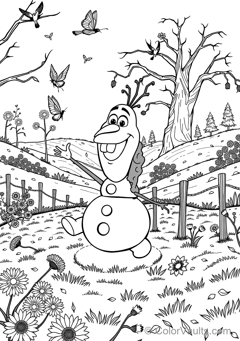 Olaf the Snowman Dancing Happily avec Singing Birds (Scene 24)