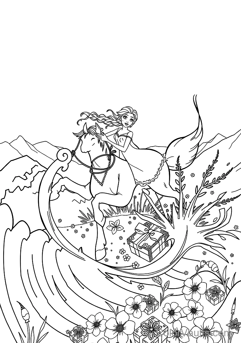 Elsa et the Mythical Water Spirit Nokk Galloping (Scene 36)