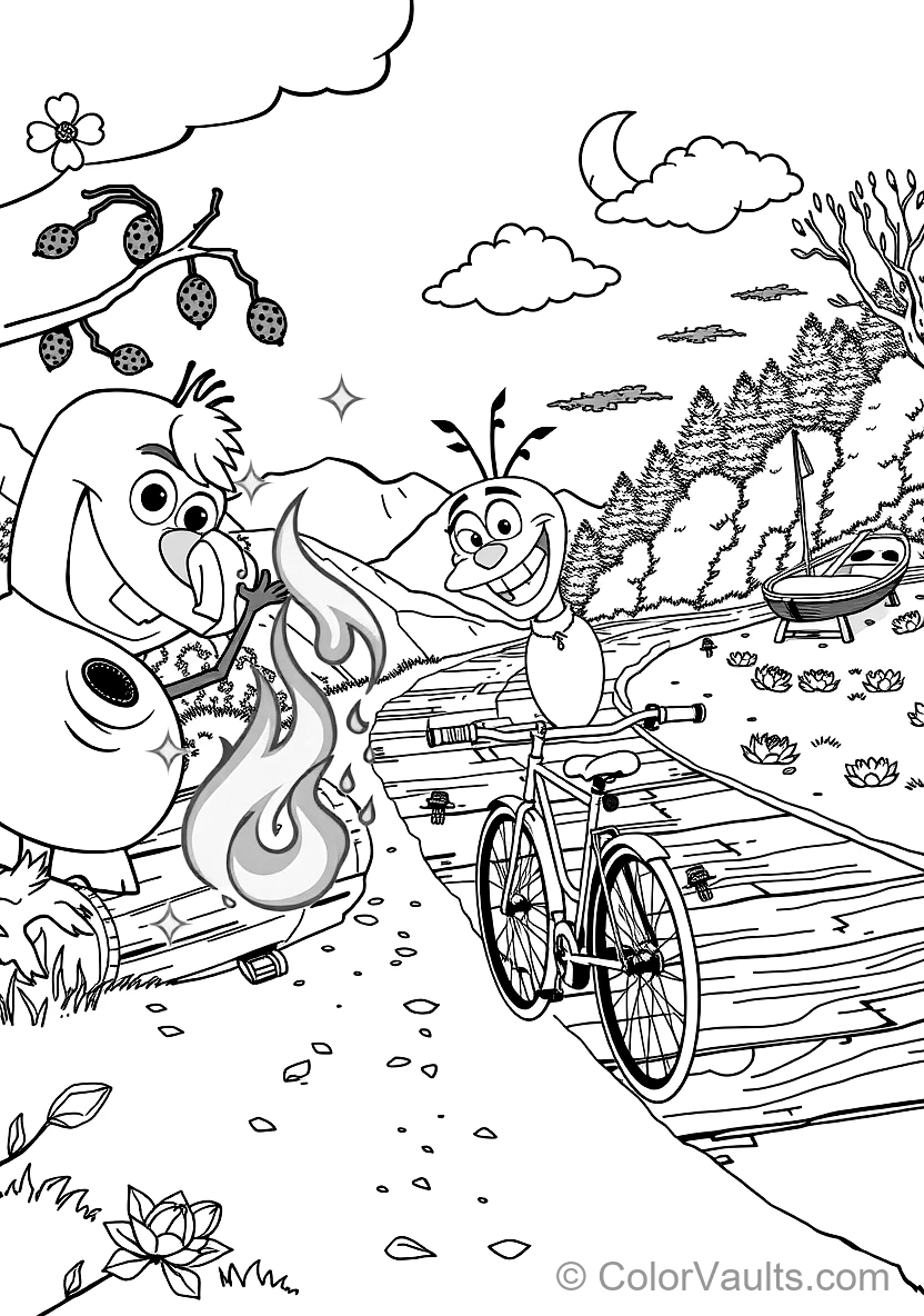 Olaf and the Cute Fire Salamander Bruni Playing (Scene 35)