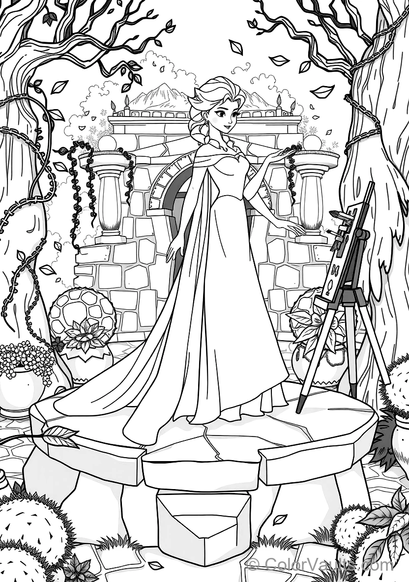 Elsa in Her Fifth Spirit White Flowing Gown (Scene 49)