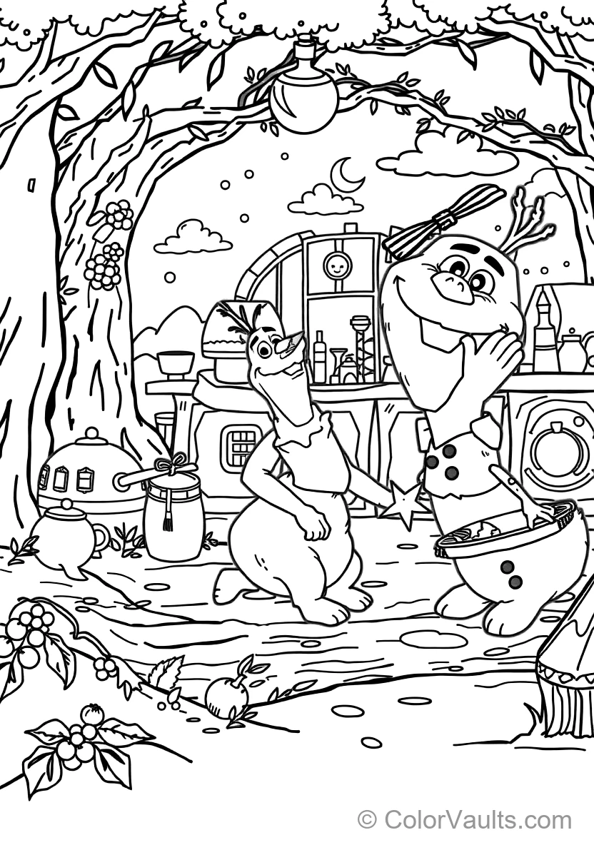 Olaf et the Mignon Fire Salamander Bruni Playing (Scene 43)