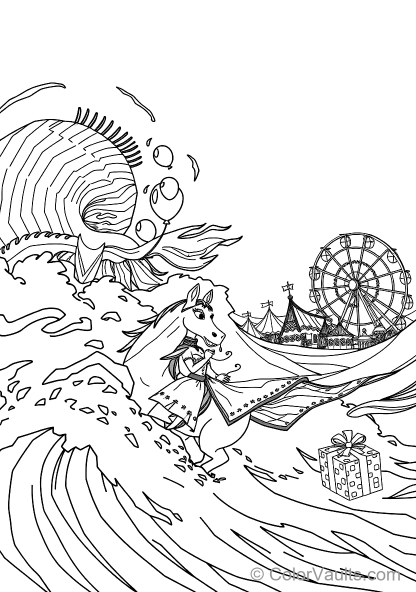 Elsa and the Mythical Water Spirit Nokk Galloping (Scene 51)