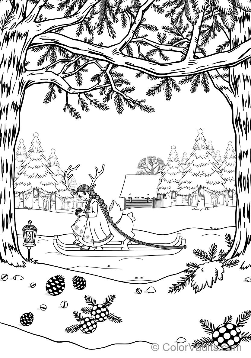Anna and Kristoff Riding in Sven the Reindeer Wooden (Scene 43)