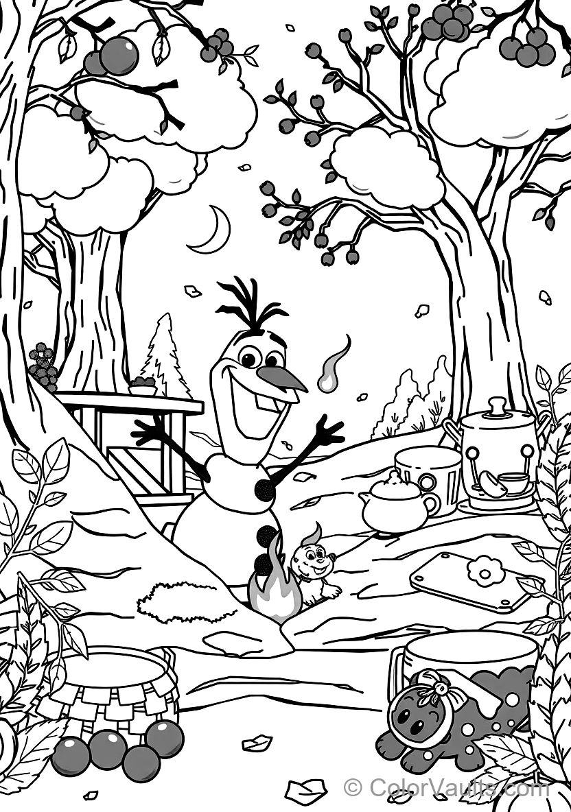 Olaf and the Cute Fire Salamander Bruni Playing (Scene 49)