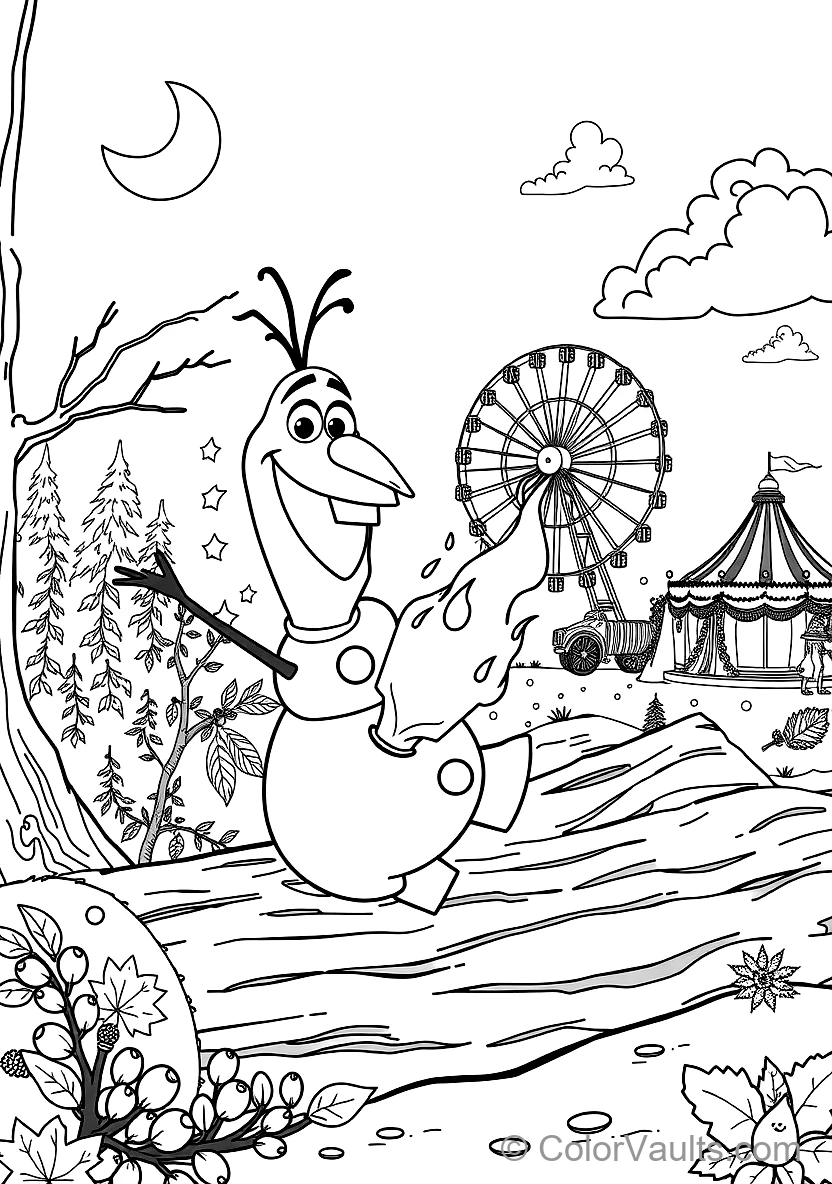 Olaf and the Cute Fire Salamander Bruni Playing (Scene 53)