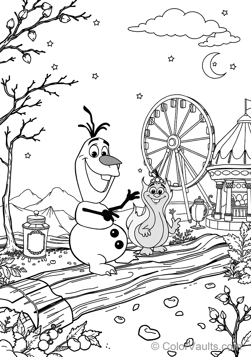 Olaf and the Cute Fire Salamander Bruni Playing (Scene 55)