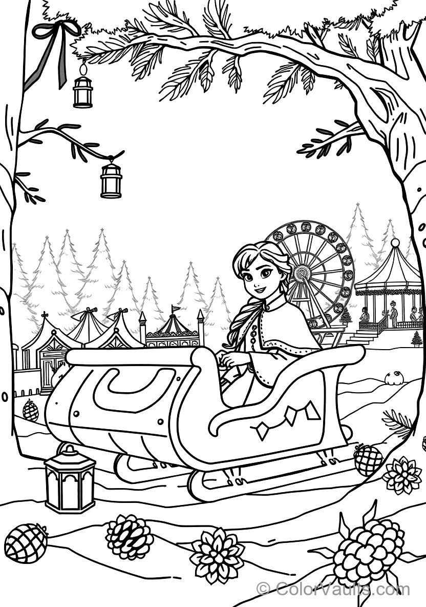 Anna and Kristoff Riding in Sven the Reindeer Wooden (Scene 57)