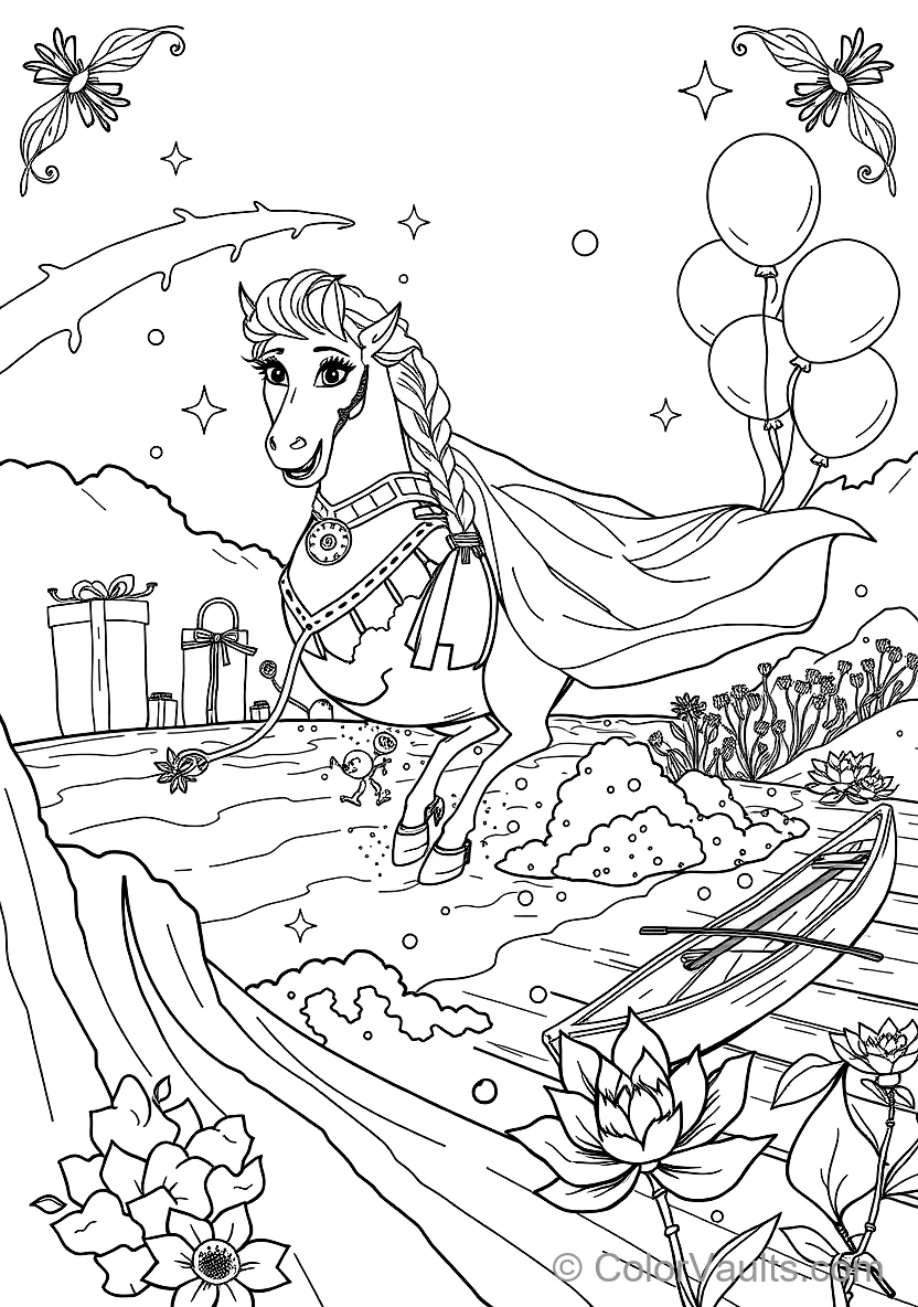 Elsa and the Mythical Water Spirit Nokk Galloping (Scene 60)