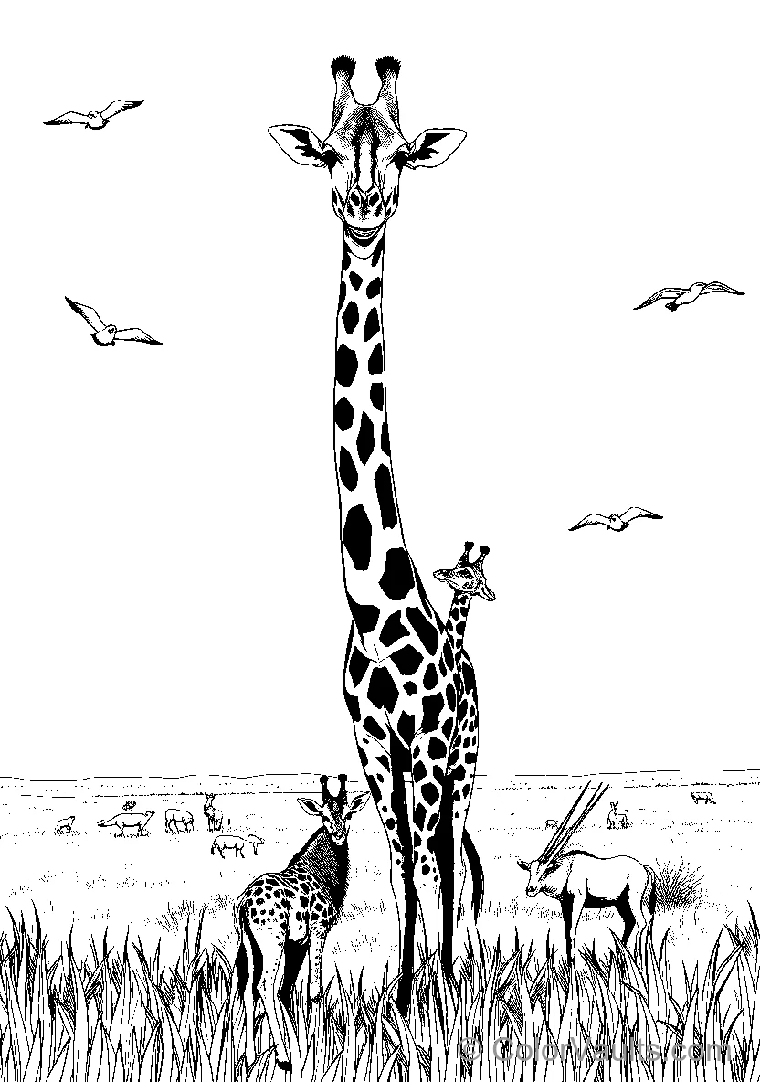 Giraffe Among Other Animals