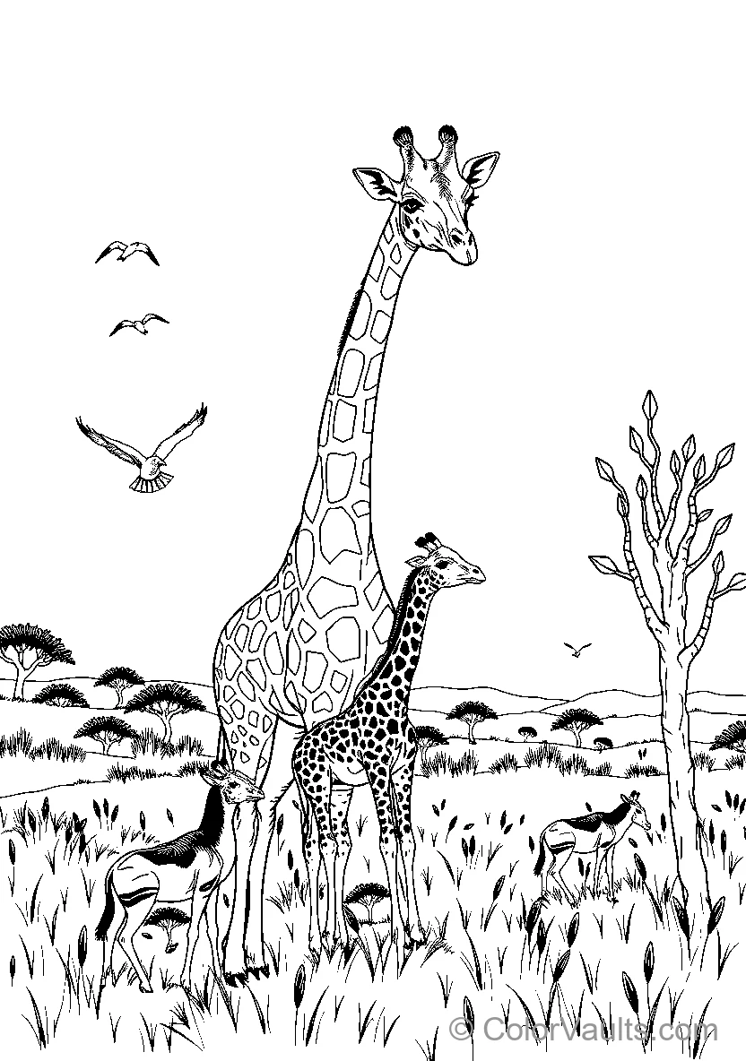 Giraffe Family In The Wild
