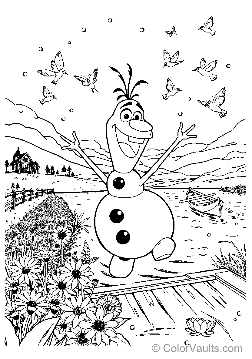 Olaf Enjoying A Sunny Day