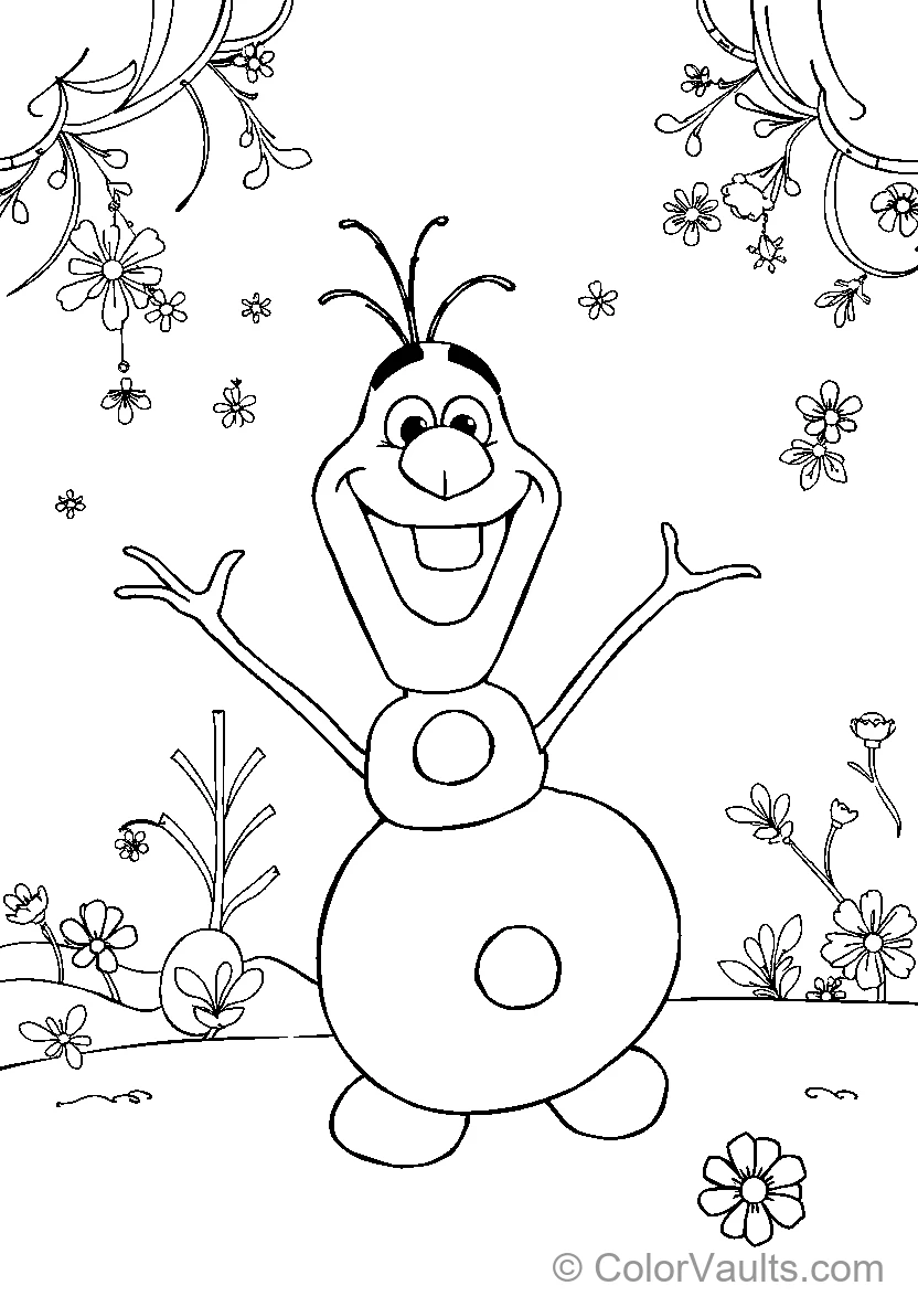 Olaf In A Colorful Garden