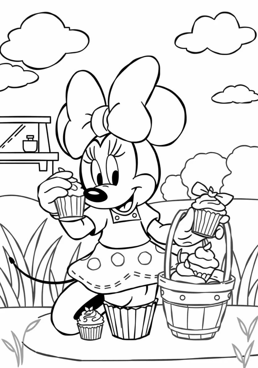 Minnie Mouse Baking Cupcak