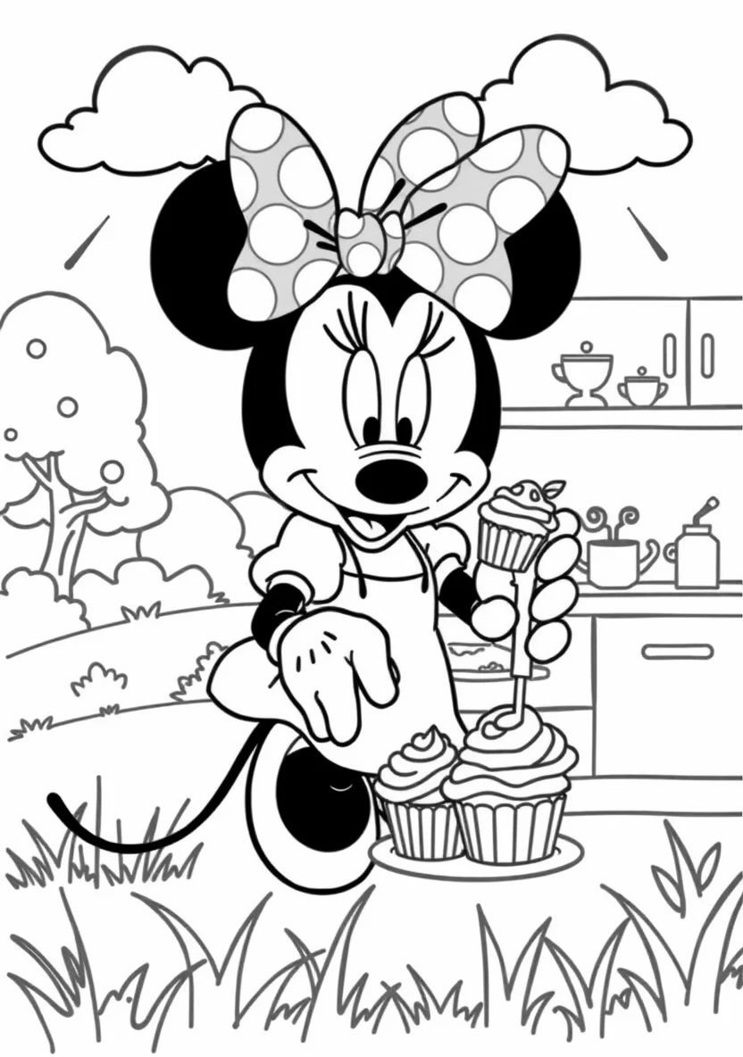 Minnie Mouse Baking Cupcak