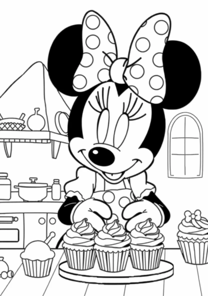 Minnie Mouse Baking Cupcak