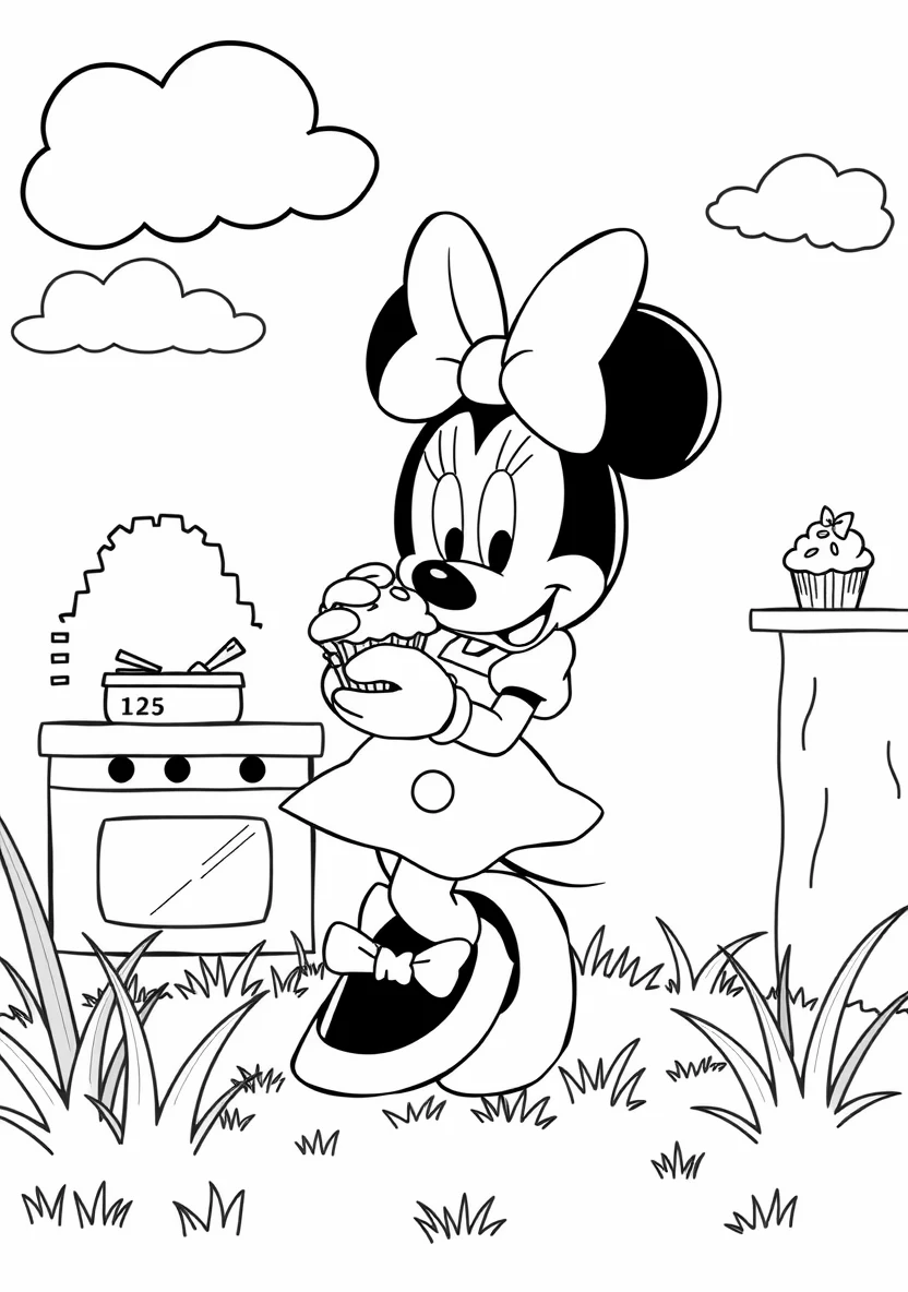 Minnie Mouse Baking Cupcak